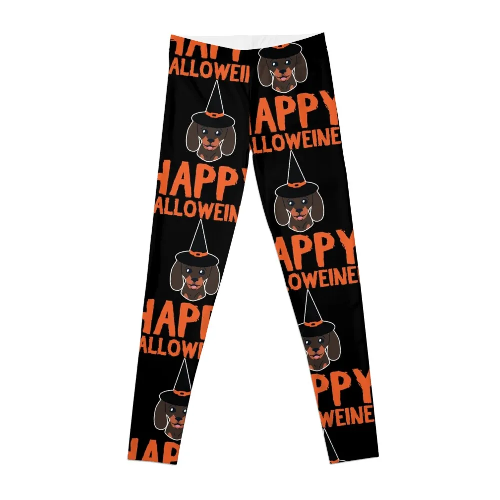 

Happy Halloweiner Dachshund Pet Dog Halloween Gift Leggings workout clothes for Womens Leggings