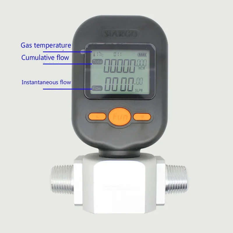 1pc 10/25/200L/MIN gas mass flow meter for Air oxygen nitrogen compressed air digital rate tester