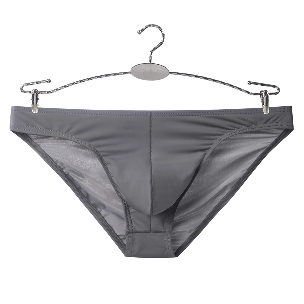 

Мужские прозрачные брюки из ледяного шелка с двойным принтом, тонкие сексуальные трусы с низкой талией, мужские молодежные мужские трусы