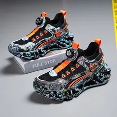 

2024 New rotary buckle blade children's shoes lightweight shock-absorbing running shoes sneakers