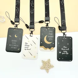 1 Pcs Simple Star Moon Cartoon Card Holder Campus Student Card Work Permit Bank Card Bus Card ABS Plastic Card Cover