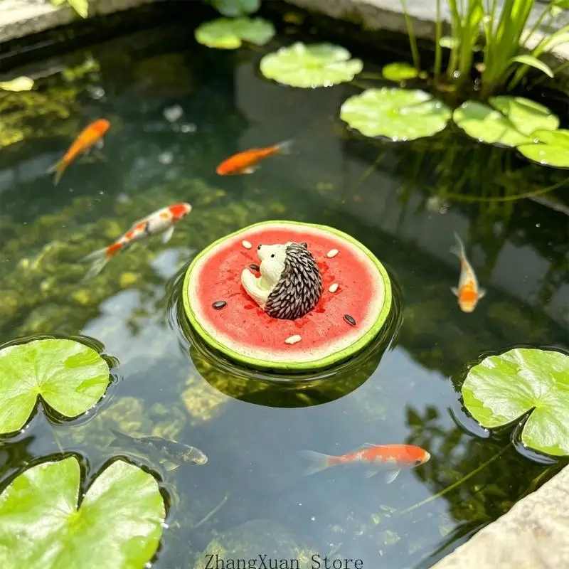 Schwimmende Igel-Statue, Wasserspielfigur mit Tiercharakter, Fruchtbasis, 3 x – Detail 7