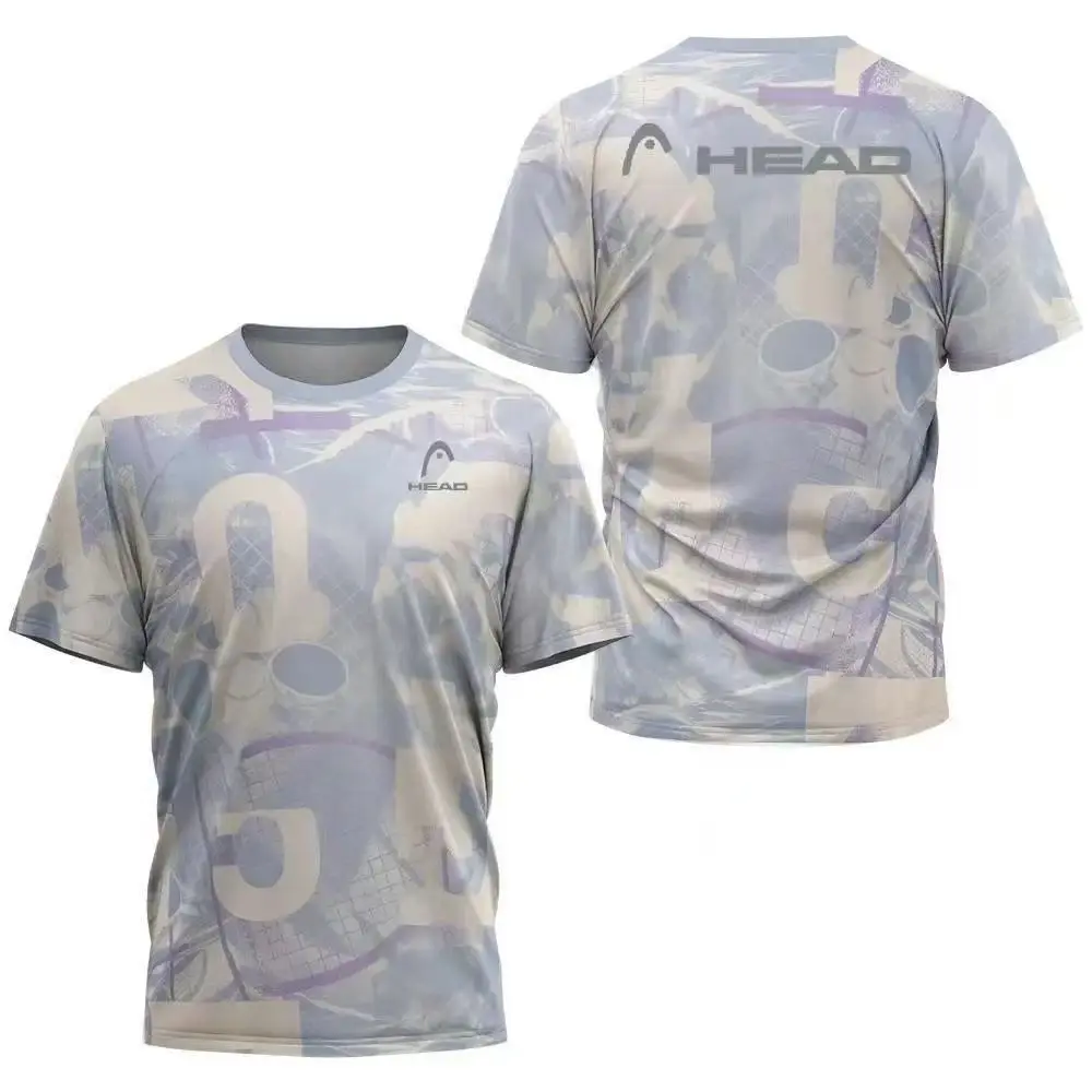 Men's T-shirt Quick-Dry Badminton Training Suit Table Tennis Suit Printed Breathable Outdoor Fitness Mountaineering Sports Shirt