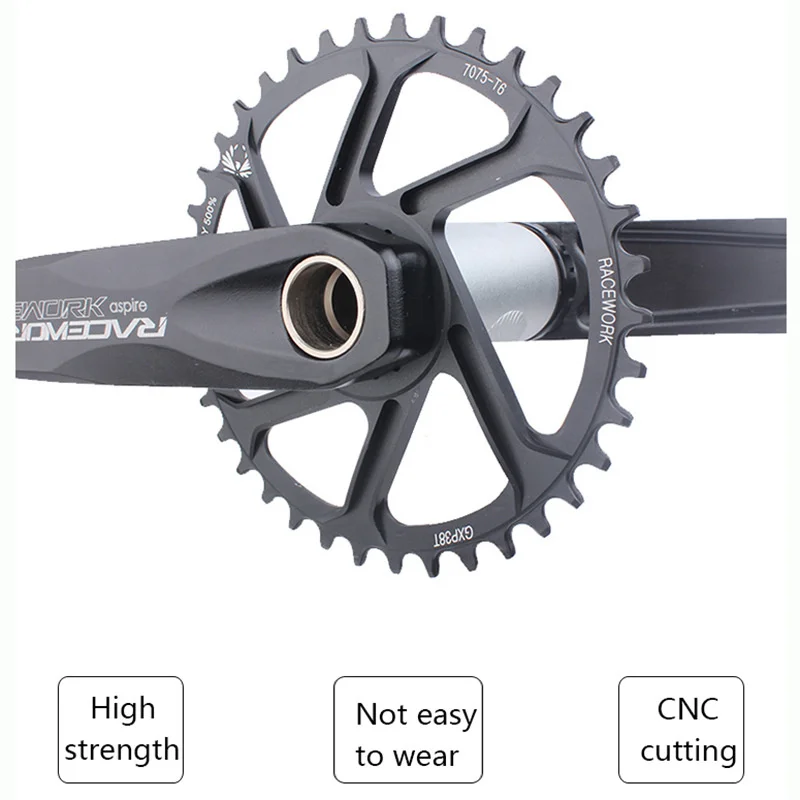 Racework crank aluminum alloy hollow integrated 170mm 175mm 32 34 36 38T Sprocket with Bottom Bracket Mountain Bicycle Crankset