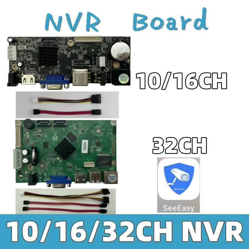 10/16/32CH*4K H.265 H.264 NVR IVR Network DVR Digital Video Recorder Board IP Camera Max 16T OVNIF SATA Line P2P SeeEasy