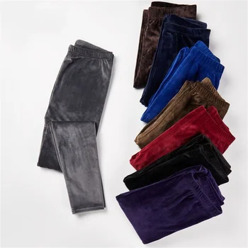 Korean Warm Pants Knit Autumn Winter Fashion Plus Thick Velvet Warm Double Sided Cashmere Leggings High Waist Thermal Leggings 1