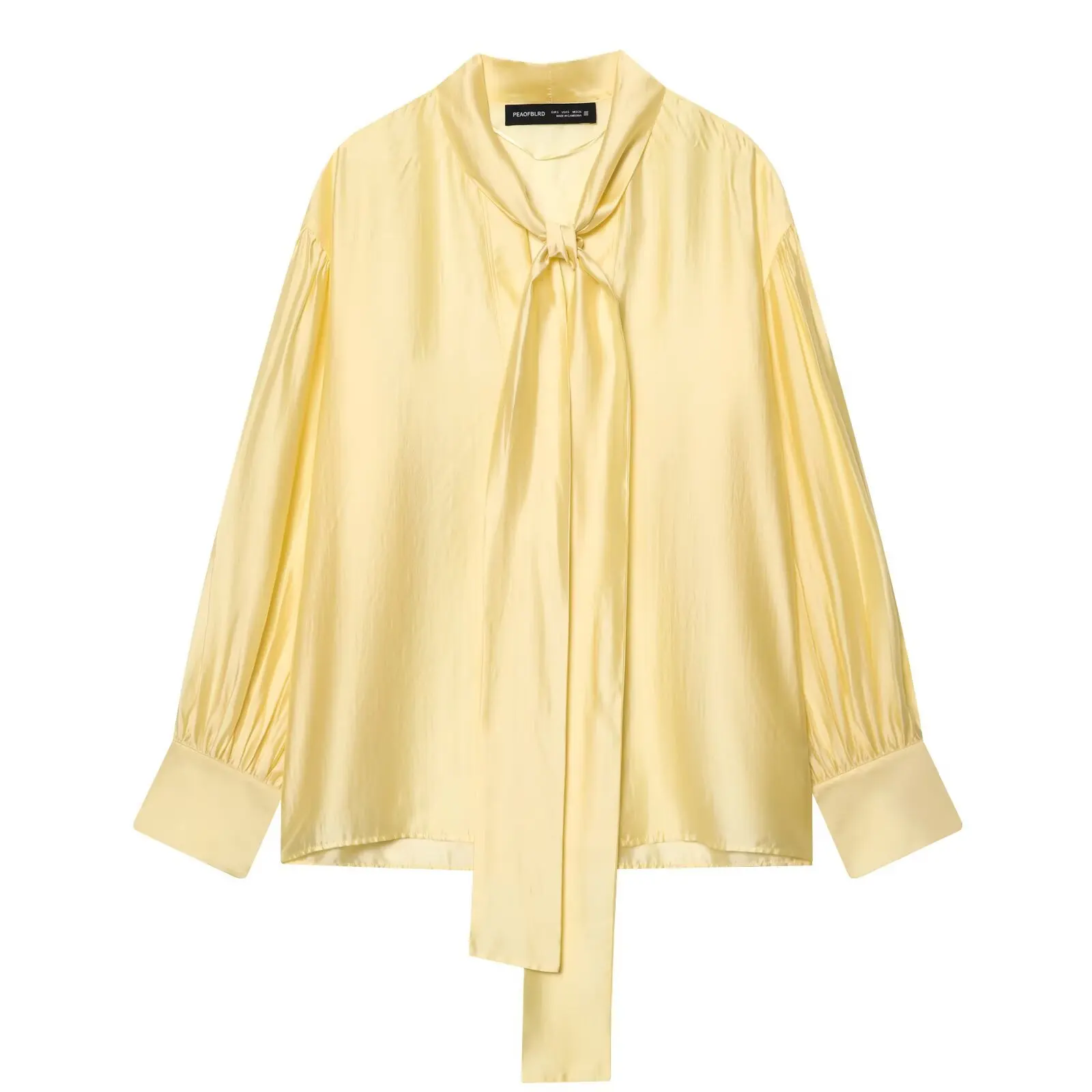 

Женская модная простая универсальная драпированная рубашка с бантом