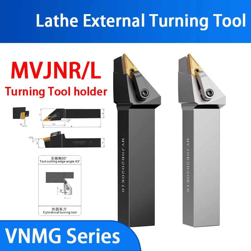 

MVJNR MVJNL Machining Boring Cutter Metal Cutting Carbide Toolholder External Turning Tool Holder CNC Lathe Arbor MVJNR1616