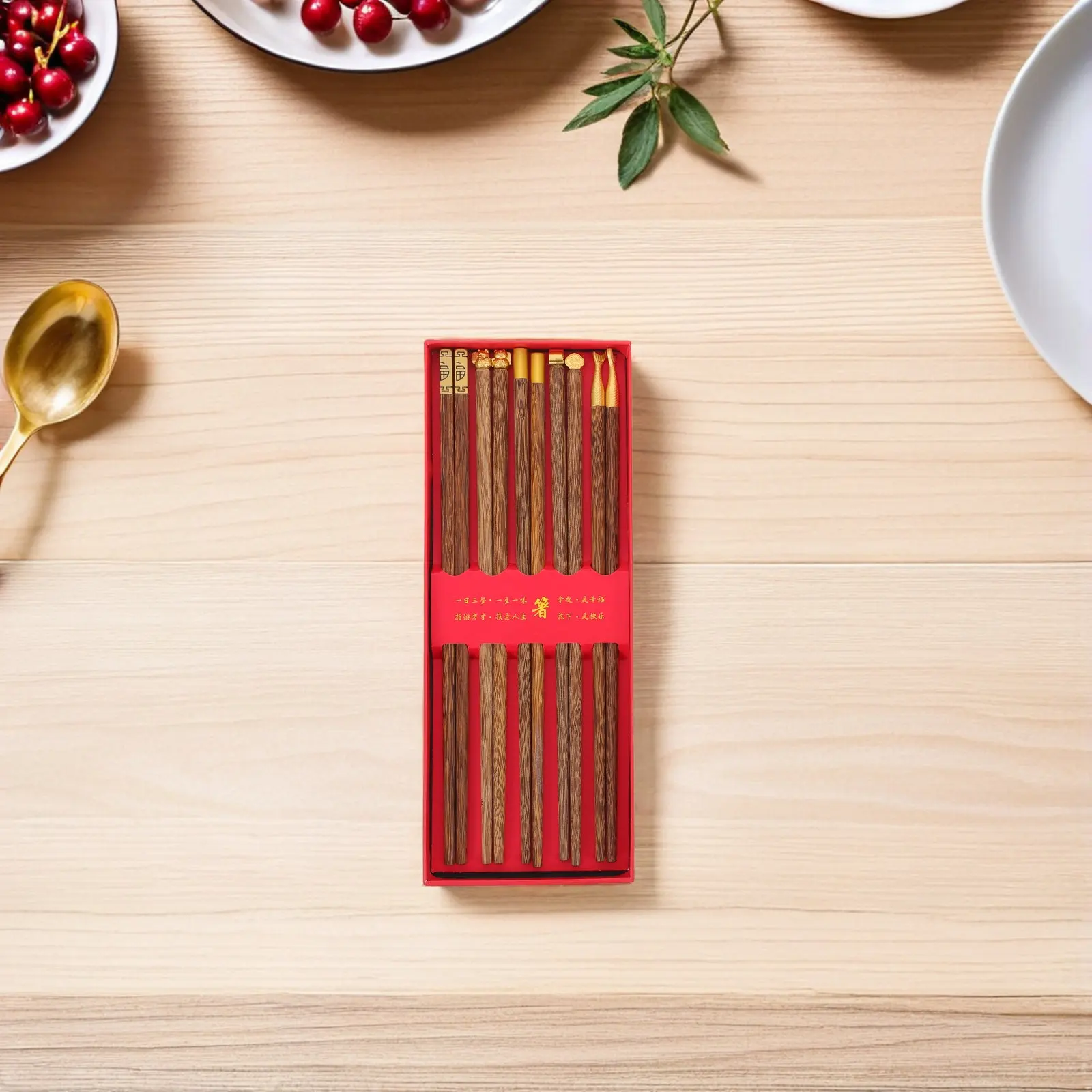 

Набор многоразовых деревянных палочек для еды из массива палисандра ручной работы для азиатской кухни (японская, китайская, корейская) – идеально для путешествий