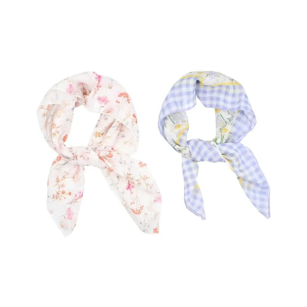 Accessories Weave Hair Decorate Collocation Clothing Accessories Flower Silk Scarf Female Printed Scarf Square Scarf Hair Band