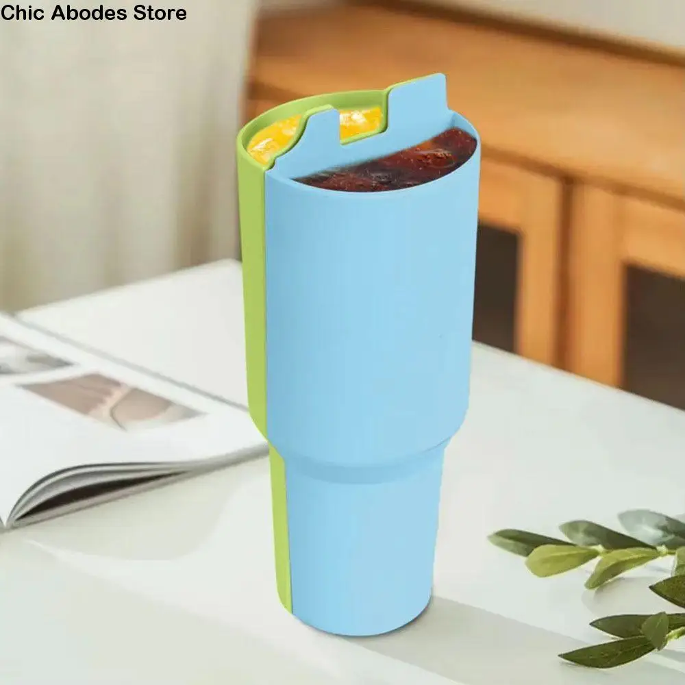 

Silicone Insulated Mug Divider 2 in 1 40oz Water Cup Liner Heat Resistant Double-Flavor Water Bottle Compartment Couple