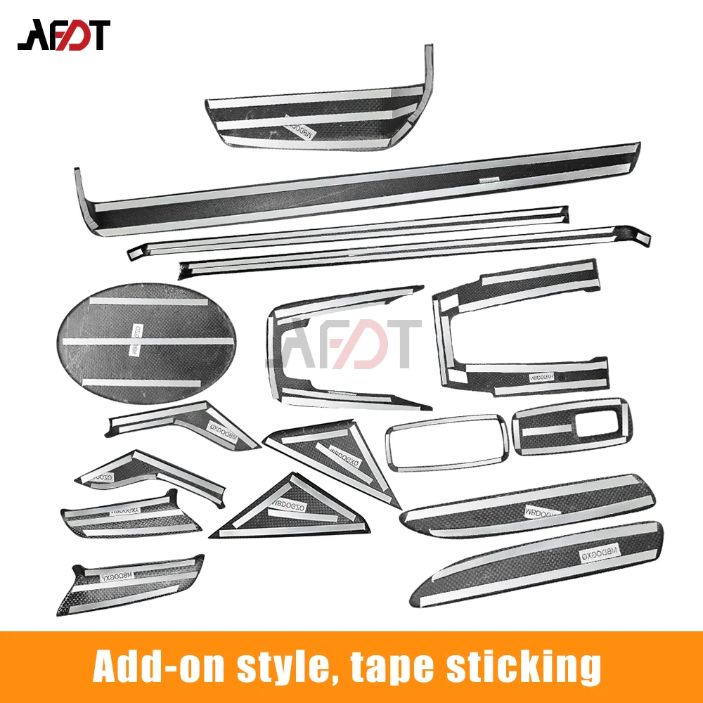 AFDT For Porsche 911 992 Car Interior Real Carbon Fiber Center Console Panel Cover Door Strips Trim Accessories 2019-2024