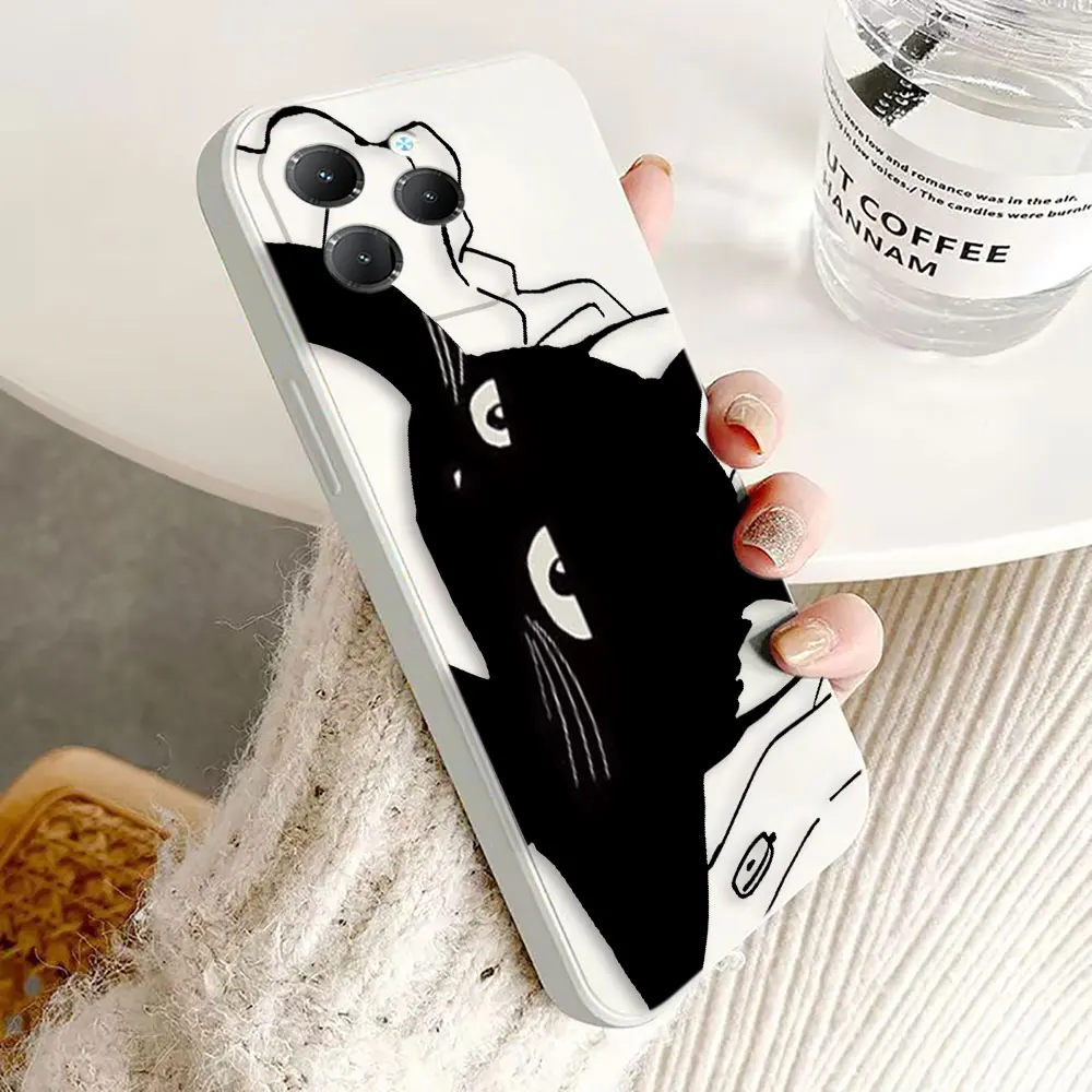 Lustige schwarze Katze, individuelle Foto-Telefonhülle für Infinix HOT 10 10I 10S 11S 12I 20I HINWEIS 11 12 30 SPARK SMART 6 8 9 20 POVA 3 Hülle