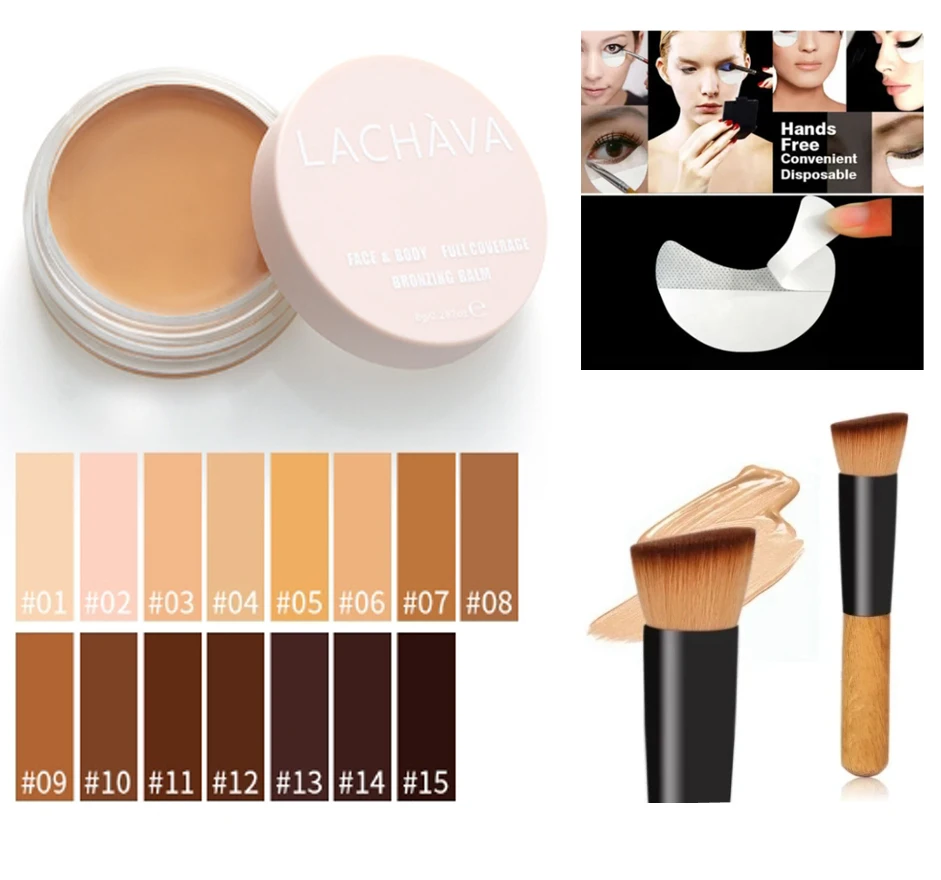 15 Color Makeup Concelaer Full Coverage Waterproof Concealer Cream Oil-control Face Base Foundation Moisturizing Cosmetics Brush