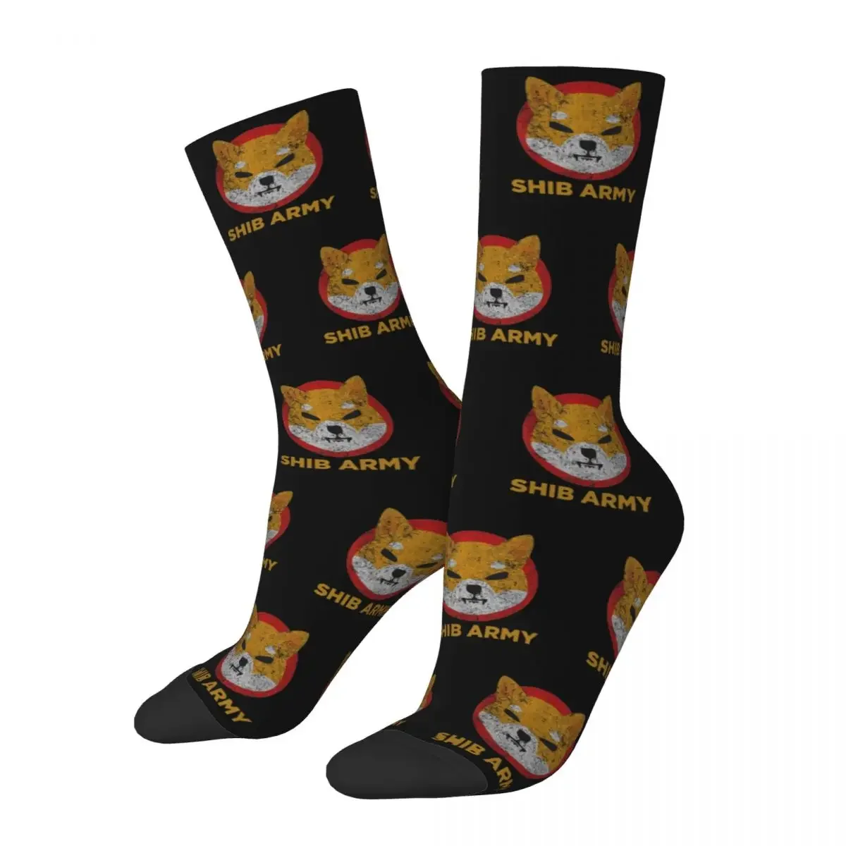 Autumn Winter Colorful Women Men Retro Shib Army Shiba Inu Crypto Cryptocurrency Coin Socks Sweat Absorbing Basketball Socks