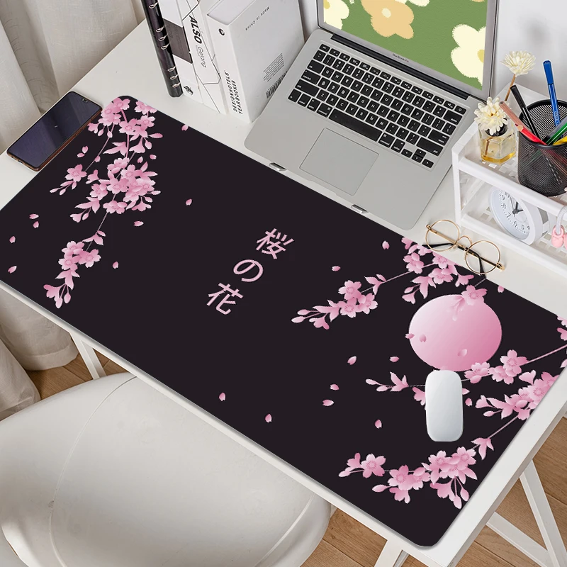 Good-Looking Mouse Pad Girls Women Simple Computer Desk Mat High-Quality Rubber Production Non-Slip Bottom Pink Flower Cute