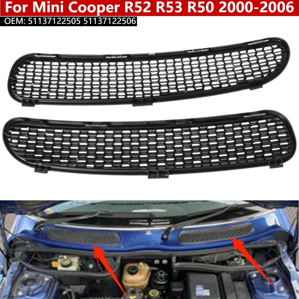 

Вентиляционные решетки капота и лобового стекла 51137122506 для Mini Cooper R52 R53 R50 2000-2006