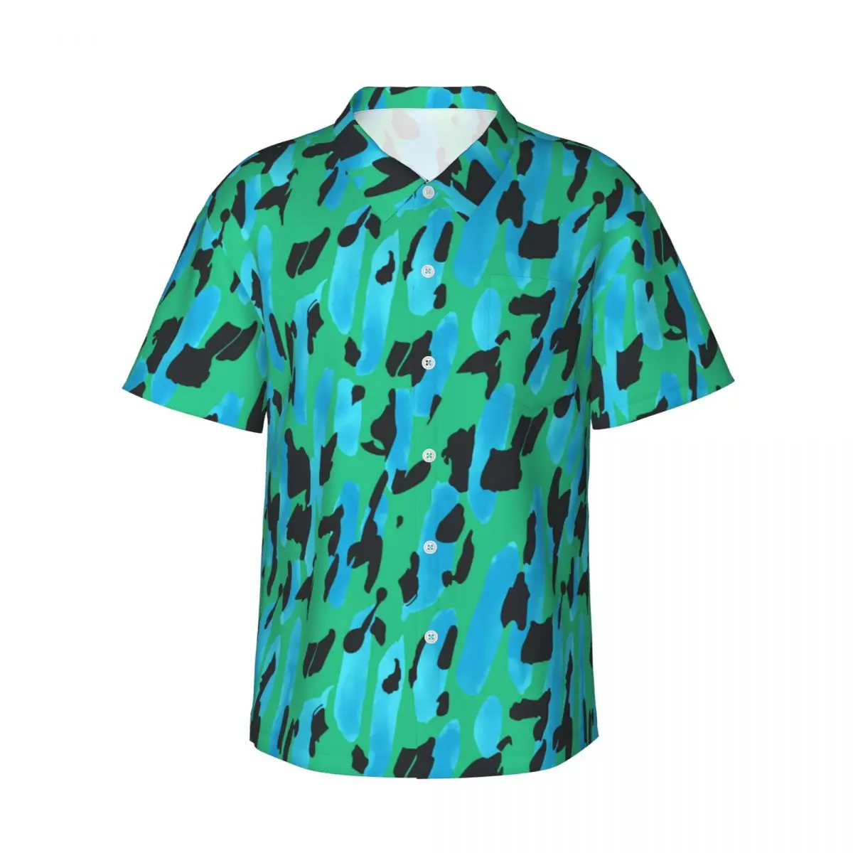 

Colorful Camo Summer Shirt Man Vacation Dot Print Casual Shirts Short Sleeve Harajuku Graphic Classic Oversized Blouses