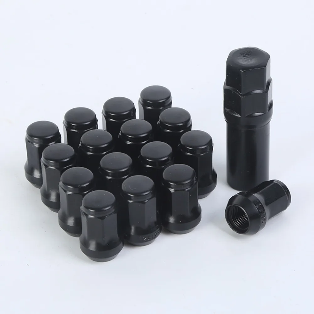 New Carbon Steel Wheel Lug Nut Black Red 1.5mm 1.25mm Covers Caps Wheel Lug Caps Universal