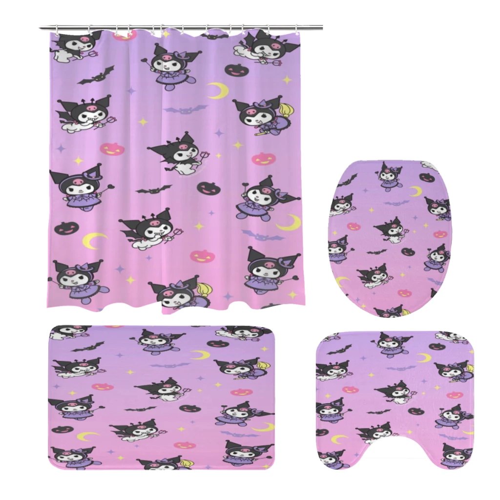

Sanrio Kuromi Gifts Bathroom Shower Curtain Rug Set Shower Curtains Bathroom Decor