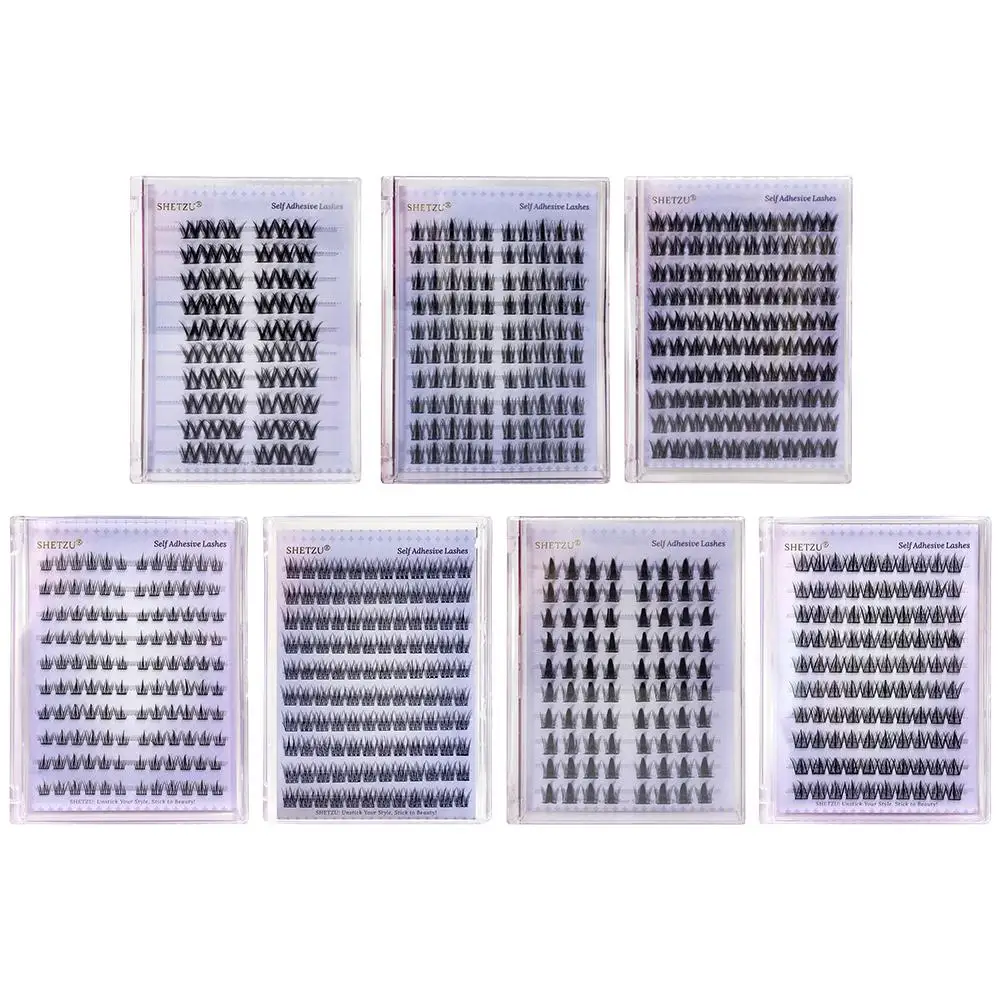 Glue-free Self-adhesive False Eyelashes Natural Single Cluster Manga Lashes Extension DIY Eyelashes Korean makeup tools