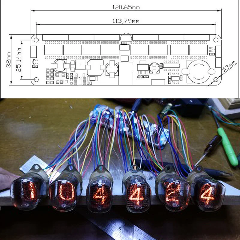 Imagem -04 - Nixie Tubo Relógio Placa Mãe Controlador Board Controle Remoto Universal Digital Led Glow Tube In12 In14 In18 In8 Qs301 6bit