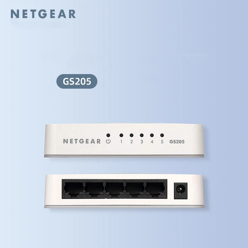 

Netgear Gigabit Switch 5-port GS205 V2 Fiber Router Network Converter