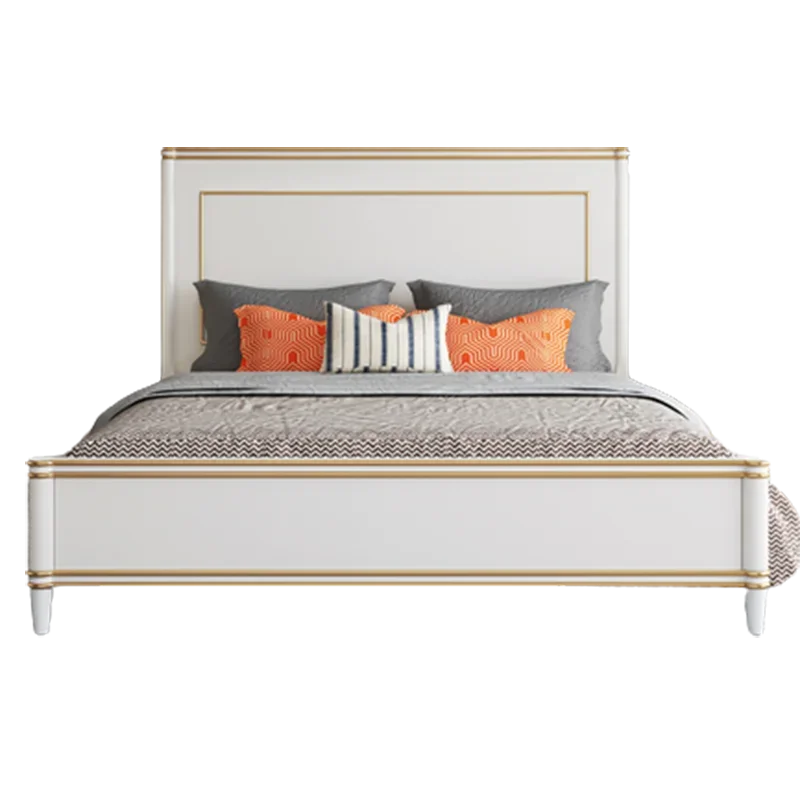 Queen Kids Double Bed Modern Whitr Drawers Headboard Frame Double Bed Girl Boys Sleeping Lit Deux Place Bedroom Furniture