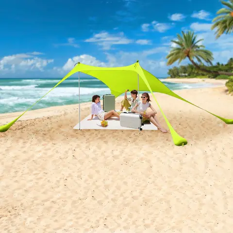 Ultralätt kanvasträdgårdstak, vattentätt solskydd, campinghängmatta, solskydd, för strand och utomhusbruk, 3x5m 4x3m, 3x3m 10 best sales Sun Shelter-stranden - №10