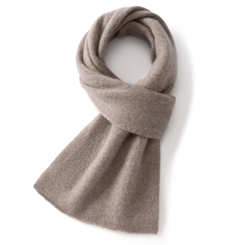 وشاح كشمير 100% مقاس 165*23 للنساء ملابس خارجية للخريف والشتاء، شال وشاح كشمير متماسك دافئ