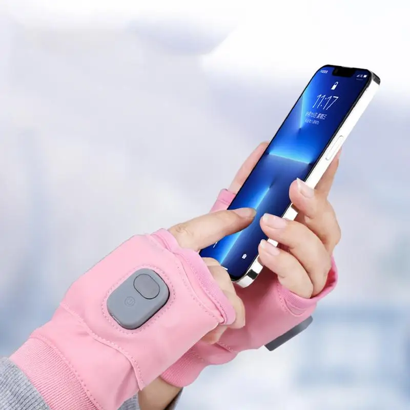 USB Electric Heated Gloves for Women, 2000mAh Battery, 3 Speed Adjustable, Touch Screen Smart Heating Winter Warmer