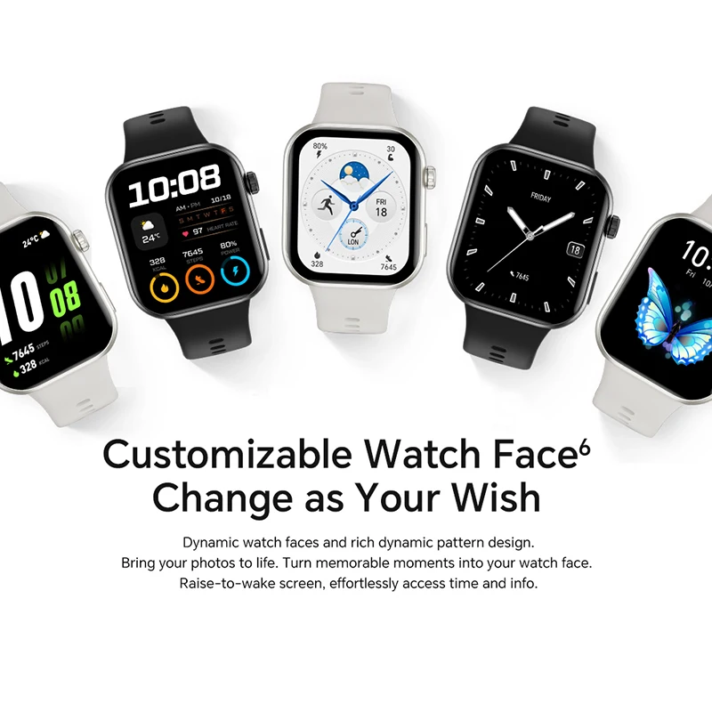 النسخة العالمية HONOR Choice Watch 2i 1.85 بوصة شاشة AMOLED مراقبة الصحة طوال اليوم عمر البطارية 14 يومًا