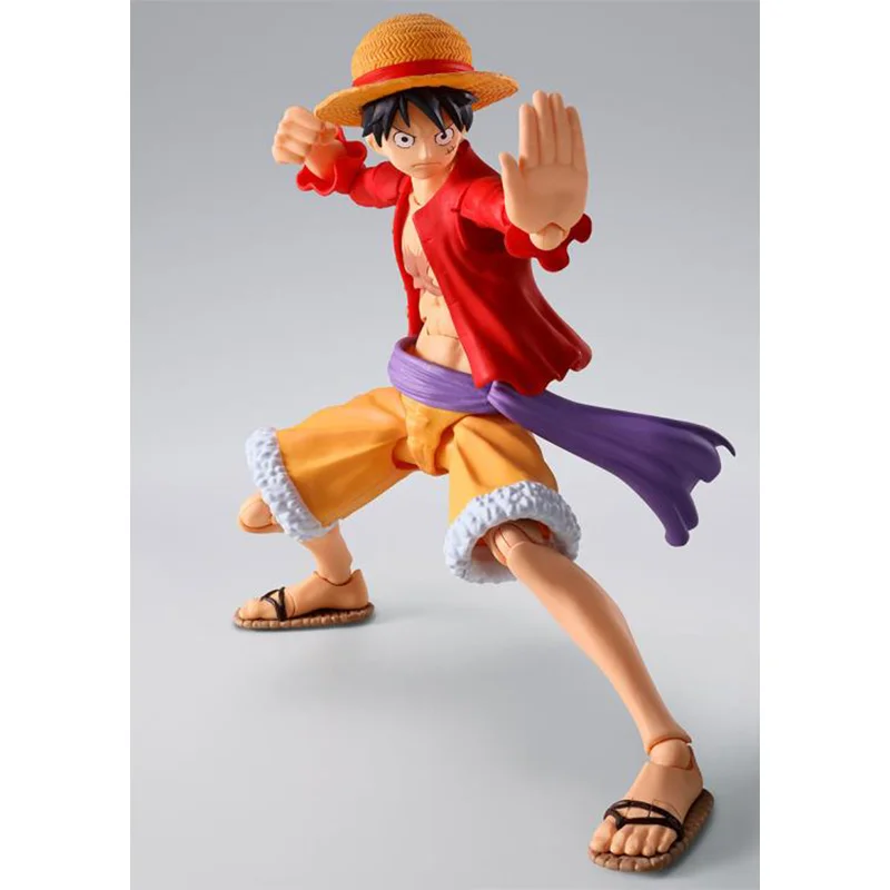 Original Bandai S.H.Figuarts Ghost Island The Raid On Onigashima Straw Hat Monkey.D.Luffy PVC In Stock Anime Collection Figures