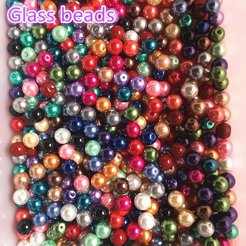 New 4/6/8/10mm Glass Beads Imitation Pearls Beads Round Pearl Beads for Jewelry Making DIY Bracelet Necklace Accessories