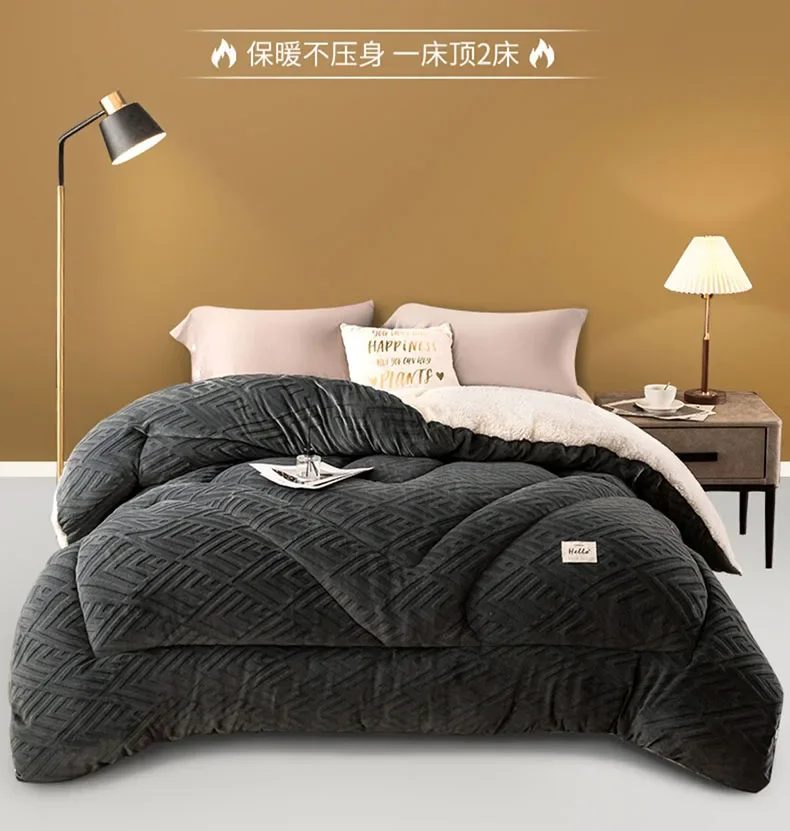 

Зимнее роскошное покрывало, утолщенное и теплое зимнее мягкое одеяло объемом 5 кг, плюс двойное хлопковое одеяло с бархатным сердечником