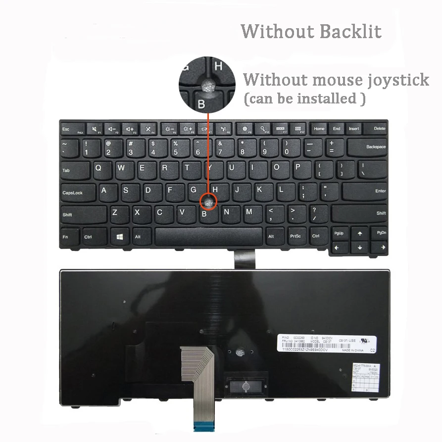 Teclado do portátil para lenovo thinkpad t450, t460, t450s, l440, l450, l460, l470, t431s, novo e original