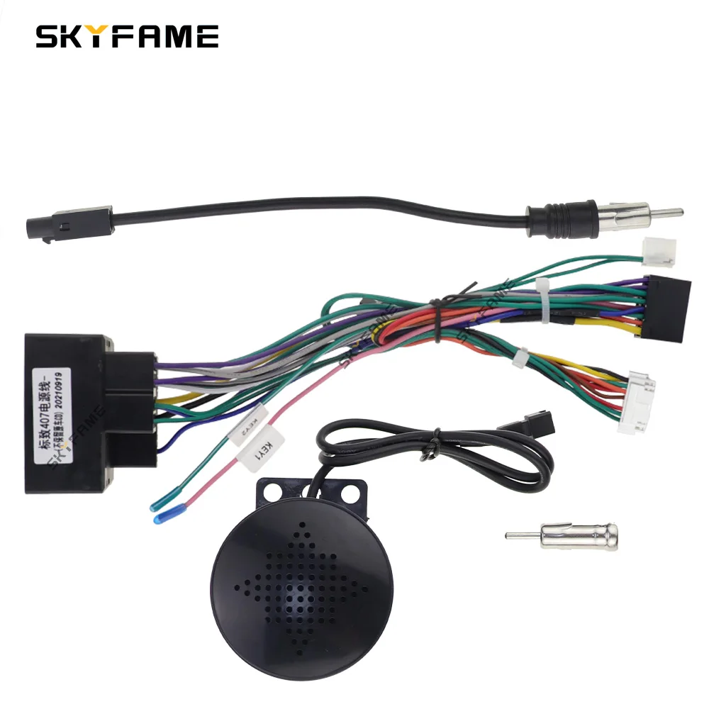 SKYFAME سيارة 16pin الأسلاك تسخير محول Canbus صندوق فك أندرويد راديو كابل الطاقة لبيجو 407 G-RZ-PSA67 PA12.20