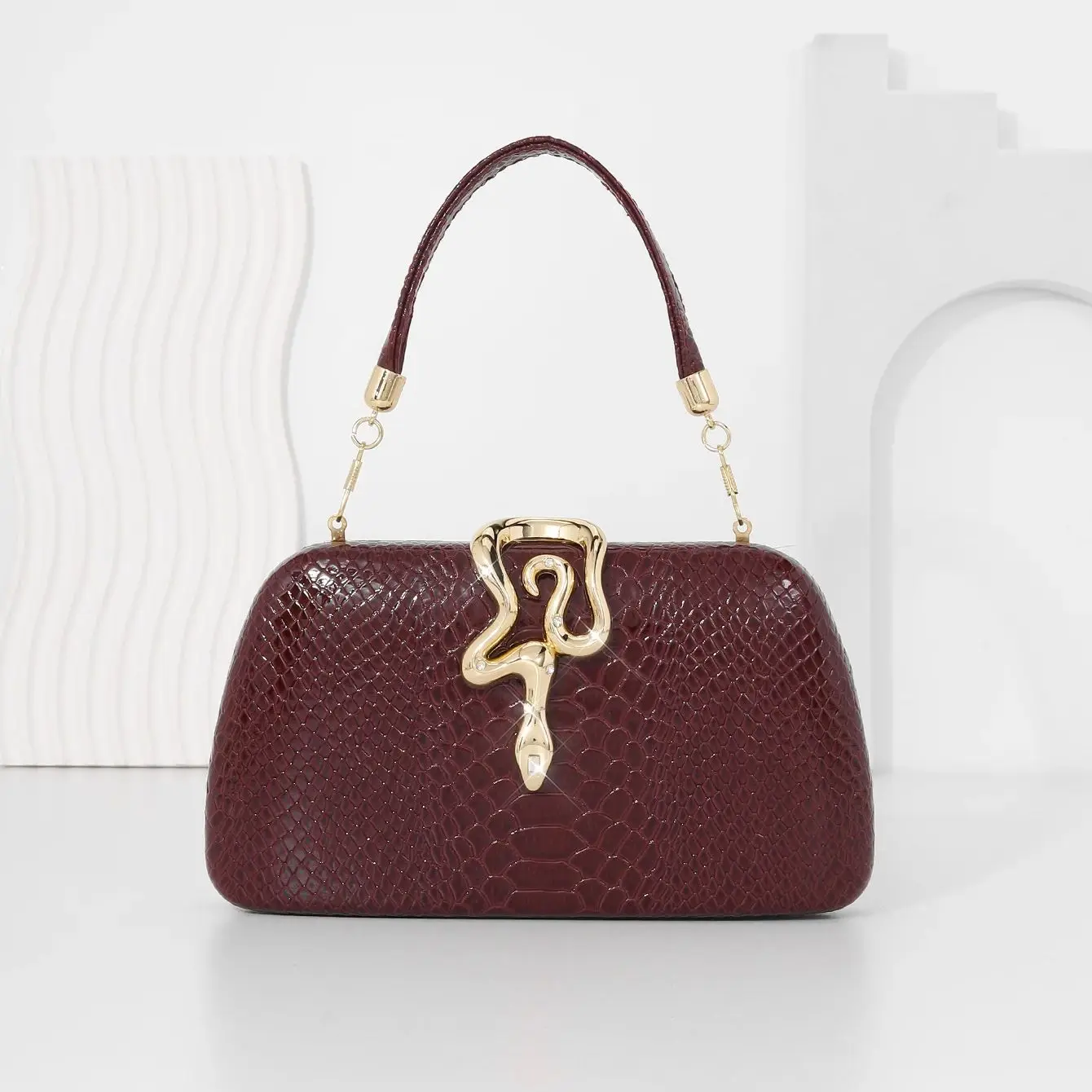 

Модный дизайн, женский клатч, изысканная вечерняя сумка со змеиной пряжкой, роскошная блестящая сумочка с цепочкой, банкетное платье, вечерние сумки