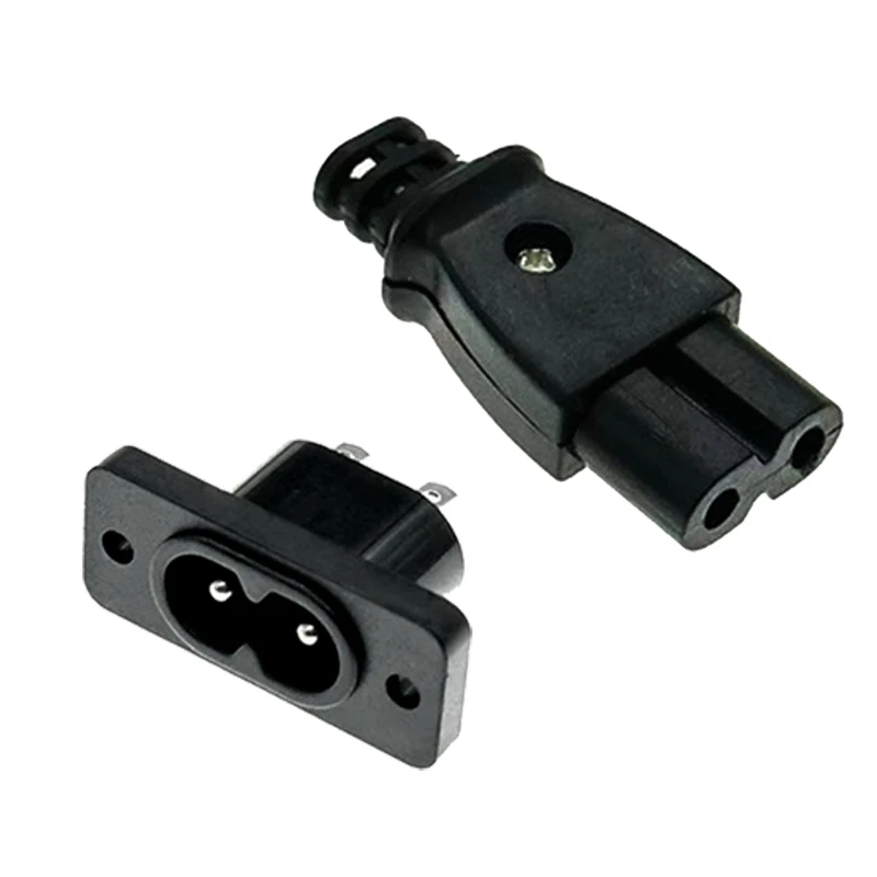 5/10 PCS C8 Male Power Socket C7 Female Plug Power Outlet Embedded Electric Connector 35mm*15mm AC 2.5A 5A 250V
