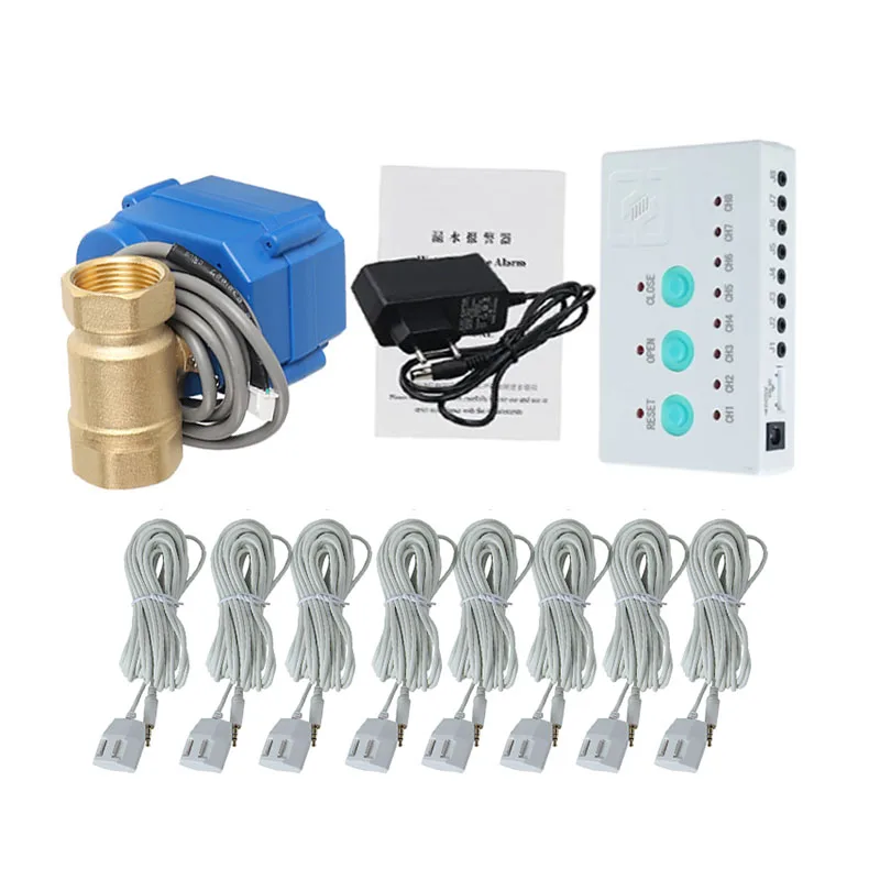 

1/2" 3/4" 1" Automatic Water Shutoff Valve with 6m Sensors - Flood Prevention & Leak Protection System for Home Alarm System