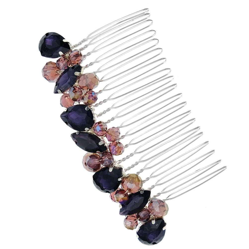 

Retro Rhinestone Hair Comb Purple HSJ6860 Bridal Wedding Accessories Fashion Women Prom Banquet Party Festivals Dance