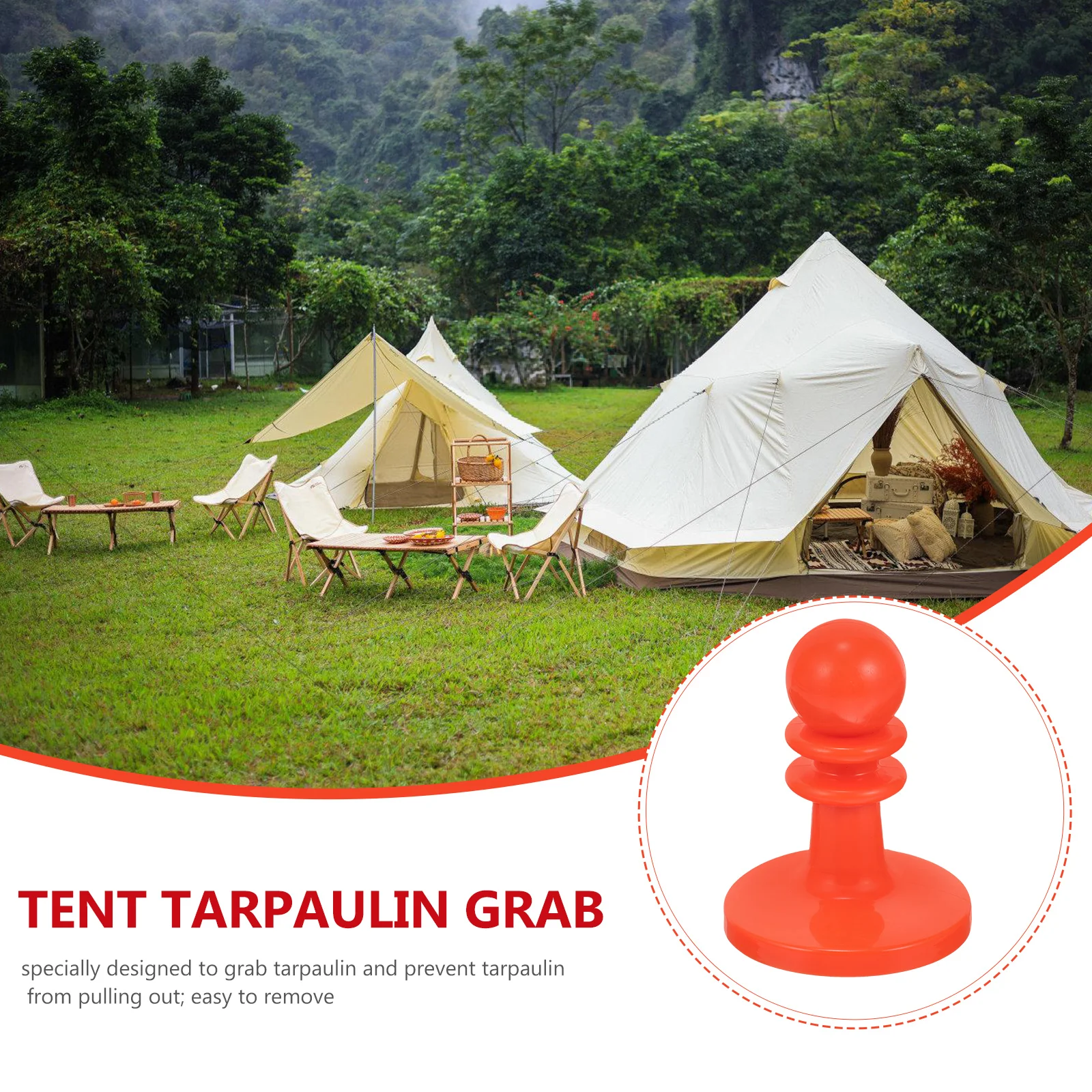 

10 Pcs Hat Tent Combination Kit Lighting Guard Protector Pole Support Plastic Anti-Stab Tarp Grabbers