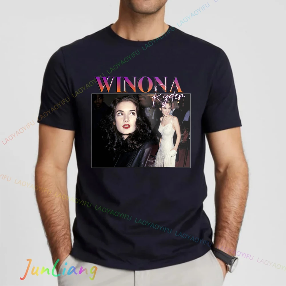 Winona Ryder Y2k Graphic Tee Vintage 80s 90S Streetwear Unisex 100% Cotton New in Tops & Tees Men's Clothing 2024 Tshirt T-shirt