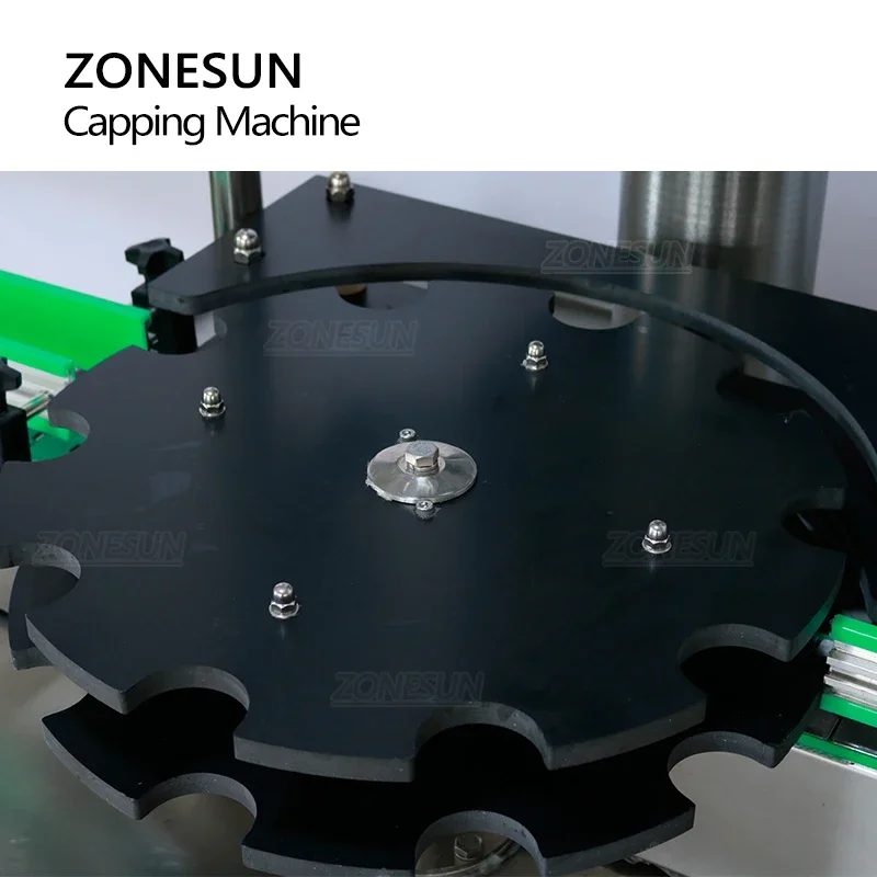 ZONESUN ZS-XG440E ماكينة تغطية زجاجات مشروبات حليب فول الصويا الأوتوماتيكية