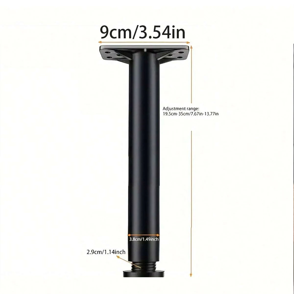 1pc Adjustable Bed Frame Support Legs - Heavy Duty Steel Furniture Feet for King Bed, Sofa, Table - Extra Durable and Sturdy