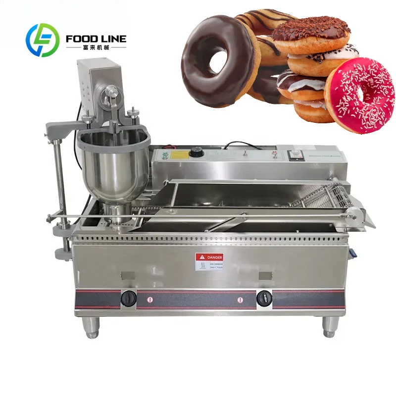 Customized Desktop Electric Stirring Automatic Donut Frying Machine with Liftable Batter Hopper Fully Automatic Donut Machine