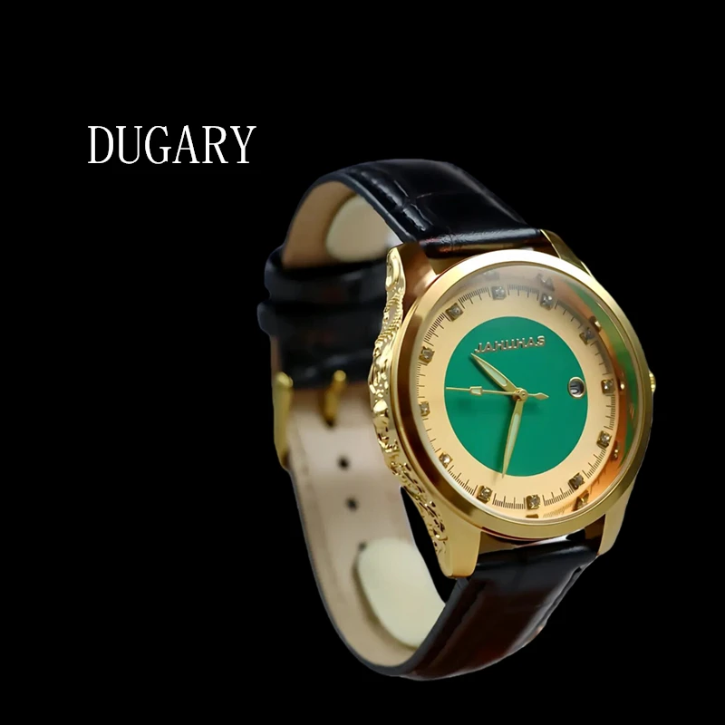 

Мужские кварцевые часы DUGARY: оригинальный дизайн, водонепроницаемые, светящиеся, с круглым циферблатом, брендовые, из нефрита.