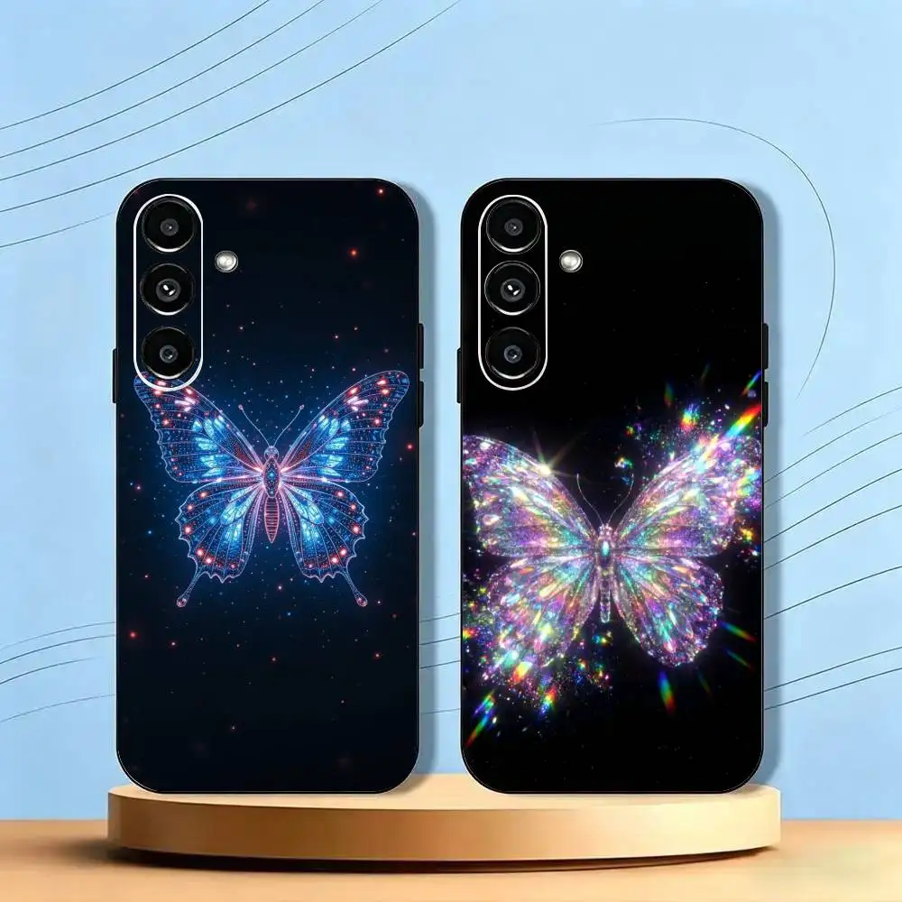 Glowing Butterflies Precise Hole Ultrathin Shatterproof TPU Printed Phone Case For Samsung Galaxy
