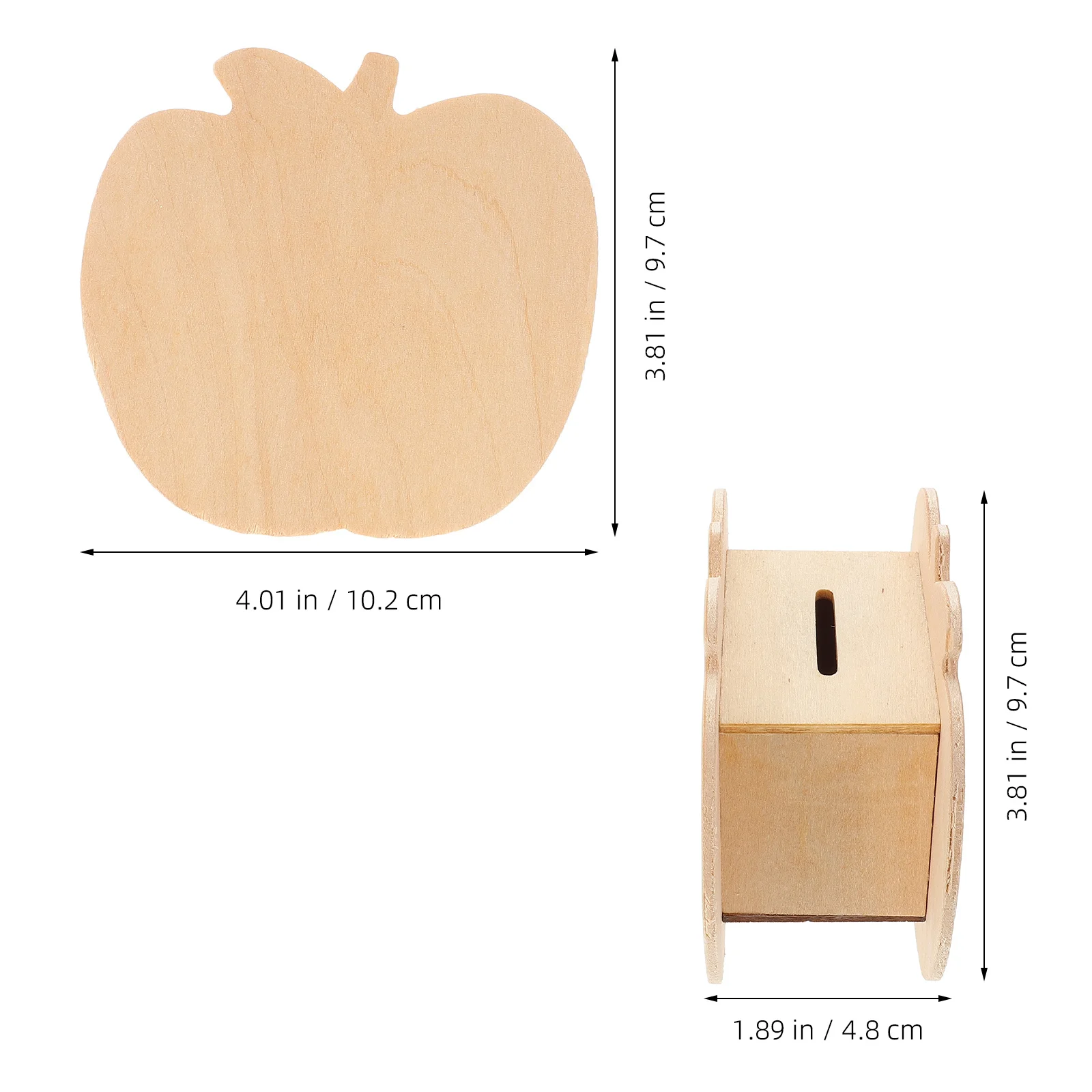 2個の木製貯金箱、子供用小銭入れ、透明な前面、DIY装飾、貯蓄習慣を身につけるための学習ツール、誕生日プレゼント