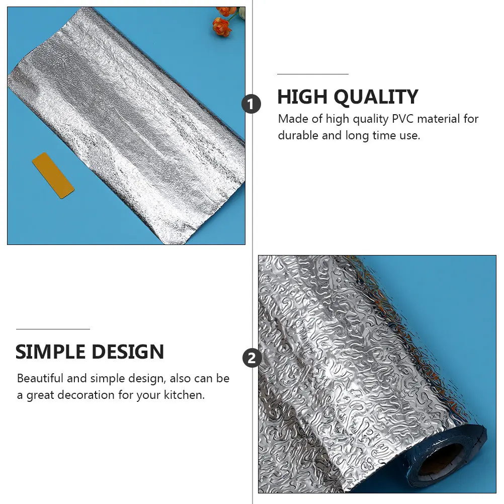1 Roll High Quality Oil Proof Kitchen Sticker Heat Resistant PVC Wall Decal Easy Stick Remove Wipe Clean Modern Kitchen Tile
